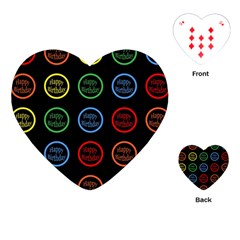 Happy Birthday Colorful Wallpaper Background Playing Cards (heart)  by Simbadda
