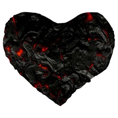 Volcanic Lava Background Effect Large 19  Premium Flano Heart Shape Cushions by Simbadda