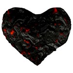 Volcanic Lava Background Effect Large 19  Premium Flano Heart Shape Cushions Front