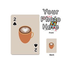 Artin Coffee Chocolate Brown Heart Love Playing Cards 54 (mini)  by Mariart