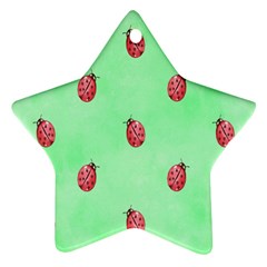 Pretty Background With A Ladybird Image Star Ornament (two Sides) by Nexatart