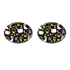 Cute Easter Pattern Cufflinks (oval) by Valentinaart
