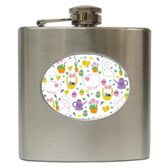 Cute Easter Pattern Hip Flask (6 Oz) by Valentinaart