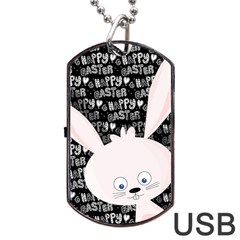 Easter Bunny  Dog Tag Usb Flash (one Side) by Valentinaart