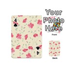Seamless Flower Pattern Playing Cards 54 (Mini)  Front - Spade4
