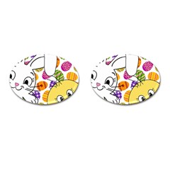 Easter Bunny And Chick  Cufflinks (oval) by Valentinaart