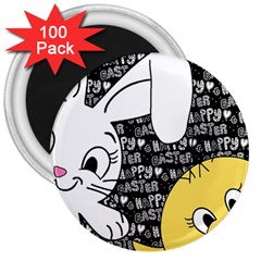 Easter Bunny And Chick  3  Magnets (100 Pack) by Valentinaart