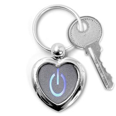 Close Up Of A Power Button Key Chains (heart)  by Nexatart