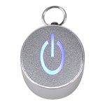 Close Up Of A Power Button Mini Silver Compasses Front