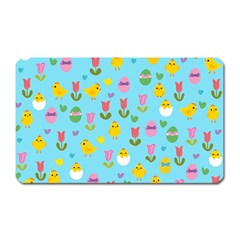 Easter - Chick And Tulips Magnet (rectangular) by Valentinaart