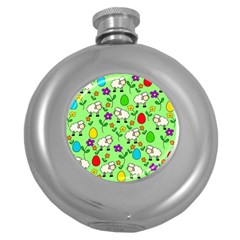 Easter Lamb Round Hip Flask (5 Oz) by Valentinaart
