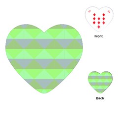 Squares Triangel Green Yellow Blue Playing Cards (heart)  by Mariart