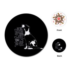 Dog Person Playing Cards (round)  by Valentinaart