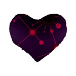 Abstract Lines Radiate Planets Web Standard 16  Premium Flano Heart Shape Cushions Back