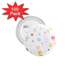 Flower Floral Star Balloon Bubble 1 75  Buttons (100 Pack)  by Mariart