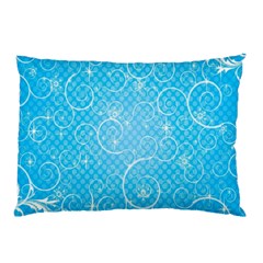 Leaf Blue Snow Circle Polka Star Pillow Case by Mariart