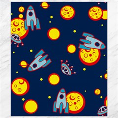 Rocket Ufo Moon Star Space Planet Blue Circle Canvas 20  X 24   by Mariart
