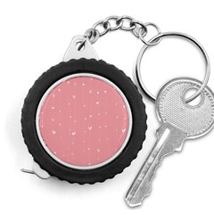Pink Background With White Hearts On Lines Measuring Tapes by TastefulDesigns