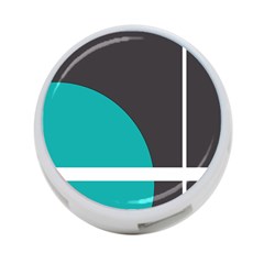 Turquoise Line 4-port Usb Hub (one Side) by mugebasakart