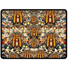 Lady Panda Goes Into The Starry Gothic Night Double Sided Fleece Blanket (large)  by pepitasart