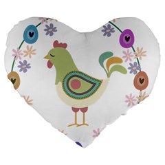 Easter Large 19  Premium Heart Shape Cushions by Valentinaart