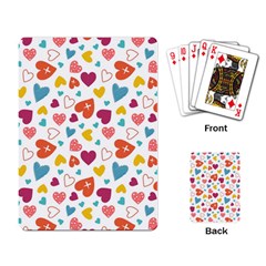 Colorful Bright Hearts Pattern Playing Card by TastefulDesigns