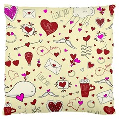 Valentinstag Love Hearts Pattern Red Yellow Standard Flano Cushion Case (one Side) by EDDArt
