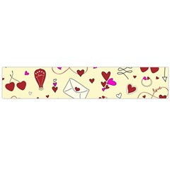 Valentinstag Love Hearts Pattern Red Yellow Flano Scarf (large) by EDDArt