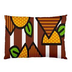 Chocolate Lime Brown Circle Line Plaid Polka Dot Orange Green White Pillow Case (two Sides) by Mariart