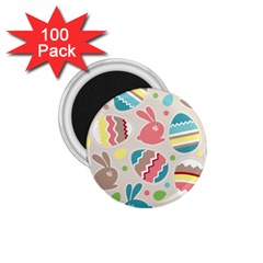 Easter Rabbit Bunny Rainbow 1 75  Magnets (100 Pack)  by Mariart