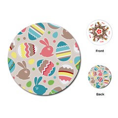 Easter Rabbit Bunny Rainbow Playing Cards (round)  by Mariart