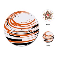 Hole Black Orange Arrow Playing Cards (round)  by Mariart
