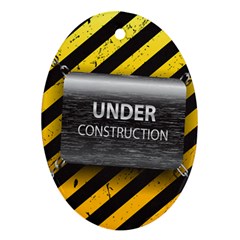 Under Construction Sign Iron Line Black Yellow Cross Ornament (oval) by Mariart