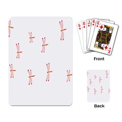 Animal Dragonfly Fly Pink Playing Card by Mariart