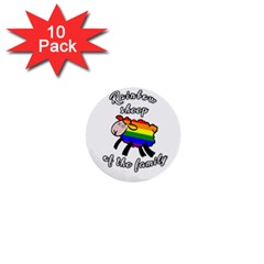 Rainbow Sheep 1  Mini Buttons (10 Pack)  by Valentinaart