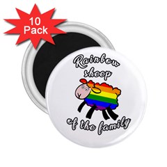 Rainbow Sheep 2 25  Magnets (10 Pack)  by Valentinaart