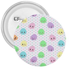 Egg Easter Smile Face Cute Babby Kids Dot Polka Rainbow 3  Buttons by Mariart
