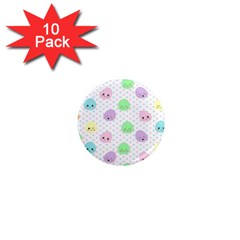Egg Easter Smile Face Cute Babby Kids Dot Polka Rainbow 1  Mini Magnet (10 Pack)  by Mariart