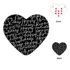 Happy Holidays Playing Cards (heart)  by Mariart