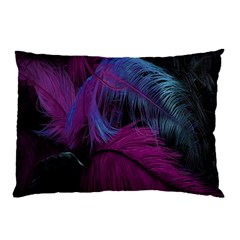 Feathers Quill Pink Black Blue Pillow Case by Mariart