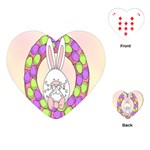 Make An Easter Egg Wreath Rabbit Face Cute Pink White Playing Cards (Heart)  Front
