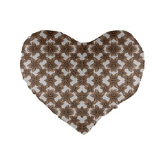 Stylized Leaves Floral Collage Standard 16  Premium Flano Heart Shape Cushions by dflcprints