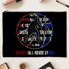 Basketball Never Stops Cosmetic Bag (xxxl)  by Valentinaart