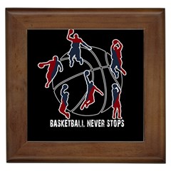 Basketball Never Stops Framed Tiles by Valentinaart