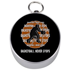 Basketball Never Stops Silver Compasses by Valentinaart