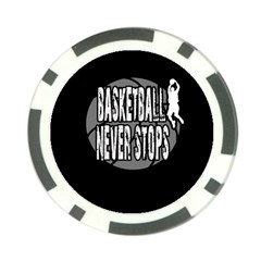 Basketball Never Stops Poker Chip Card Guard by Valentinaart