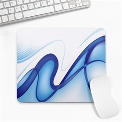 Glittering Abstract Lines Blue Wave Chefron Large Mousepads by Mariart