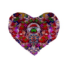 Hawaiian Poi Cartoon Dog Standard 16  Premium Heart Shape Cushions by pepitasart