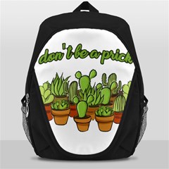 Cactus - Dont Be A Prick Backpack Bag by Valentinaart