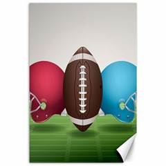 Helmet Ball Football America Sport Red Brown Blue Green Canvas 24  X 36  by Mariart
